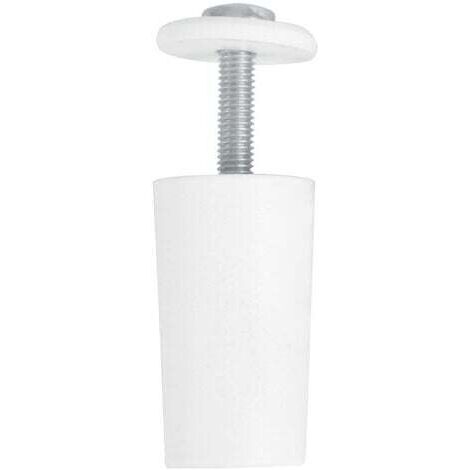 Tope de persiana de plástico, blanco, amortiguador con tornillo inoxidable M5 y arandela exterior, resistente a la intemperie, longitud: 40 mm (1/3)