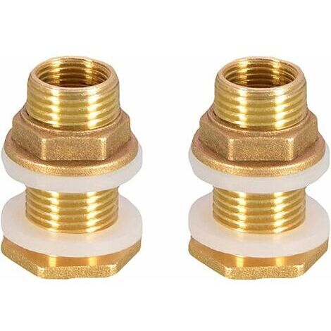 Conector de agua de latón de 2 piezas de 4,2 cm y 1/2" para grifo, grifo de barril y tanque de agua de lluvia.
