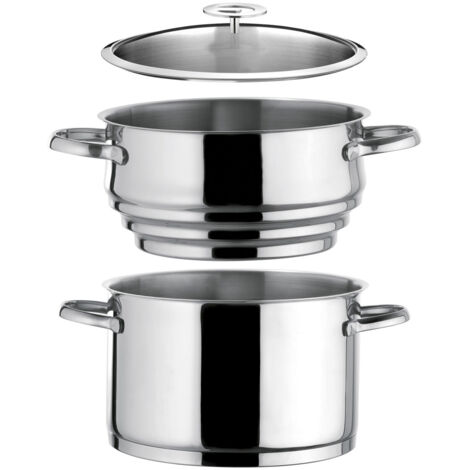 Elysée - Faitout inox 24 cm avec couvercle et cuit vapeur universel (1/2)