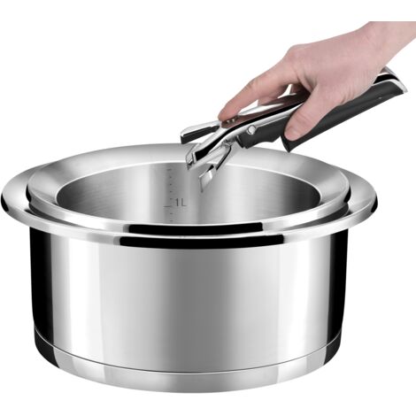Ycône - Lot de 2 casseroles avec poignée amovible (1/5)