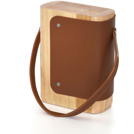 Yao - Bloc en bois d'hévéa pour 5 couteaux de cuisine (1/4)