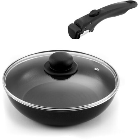 Arom - 1 sauteuse 24 cm avec couvercle et poignée amovible (1/4)