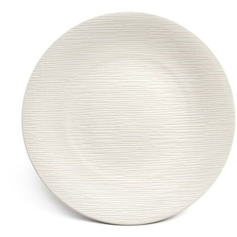 Van Well Service De Table Tendance - 6 Assiettes Plates 27 Cm En Porcelaine Blanche Moderne, Design Élégant Et Robuste