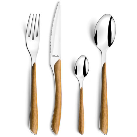 Eclat Nature - Ménagère 24 pièces Bois clair