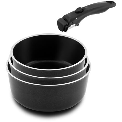 Arom - Série 3 casseroles 16, 18 et 20 cm avec poignée amovible (1/5)