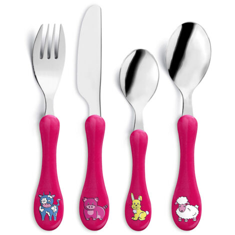 Enfant Fushia - Tube 4 couverts de table enfant (1/5)