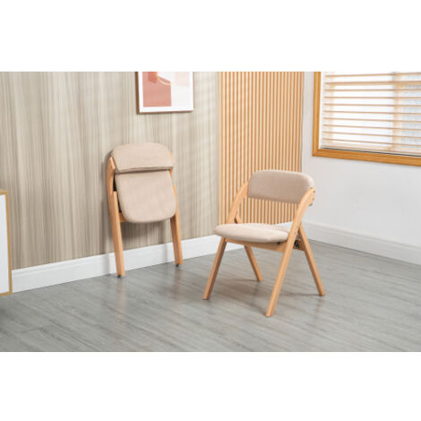 Juego de 2 sillas plegables con asientos acolchados y fundas extraíbles, color caqui
