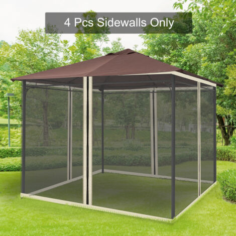 Mosquitero toldo 3x3m con 4 paredes laterales, malla anti-insectos con cremallera - Nylon malla negro