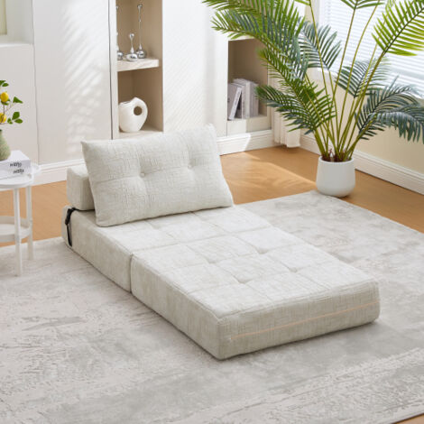 Sofá plegable portátil con cojines y respaldo, ideal para salón y dormitorio (1/5)