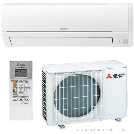 Aire acondicionado Monosplit Reversible Mitsubishi Electric A++/A+ 9000 BTU / 2,5 kW Inverter (MUZ-HR25VF + MSZ-HR25VF)