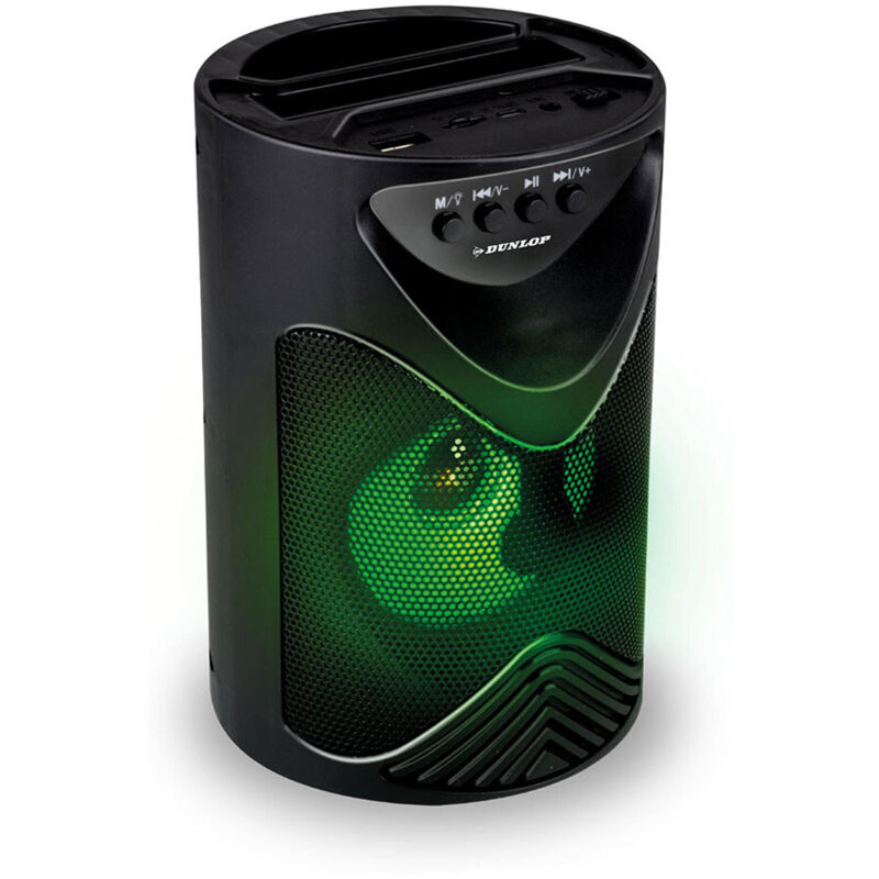Dunlop Altoparlante Bluetooth TWS 20W: Cassa Portatile Con LED RGB E Telecomando - Nero - 5