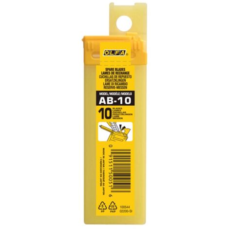 OLFA AB-10 – Confezione Da 10 Lame A Strappo Da 9 Mm – Argentate