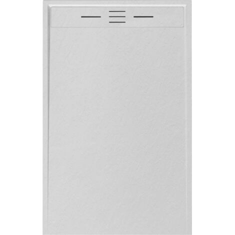 Essebagno Receveur Résine 120 x 80 Façon Ardoise Blanc