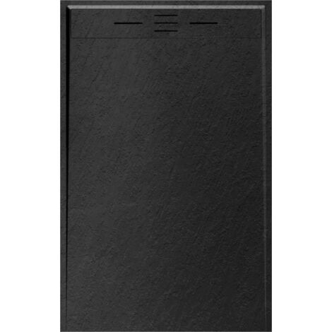 Essebagno Receveur Résine 120 x 90 Façon Ardoise Noir