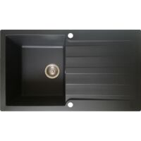 Essebagno Evier 1 cuve 1 égouttoir Sierra résine noir