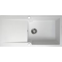 Essebagno Lisse lavello reversibile 1 vasca grande 1 sgocciolatoio in resina bianca