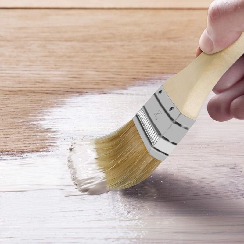 Lot De 8 Pinceaux En Mousse Pour Peinture - Manche En Bois, 4.1 Cm