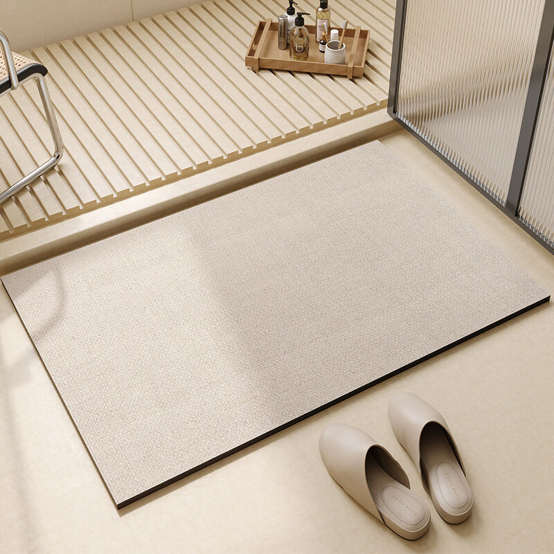 Tapis De Salle De Bain Beige 40x120 Cm - Super Absorbant, Séchage Rapide - Dossier Caoutchouc Antidérapant - Lavable En Machine - 4