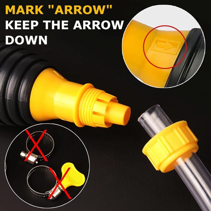 Transfert Essence Diesel Huile Pompe à Siphon Manuelle Duronge - /eau - 3 Tuyaux Inclus - Plastique Transfert Carburant