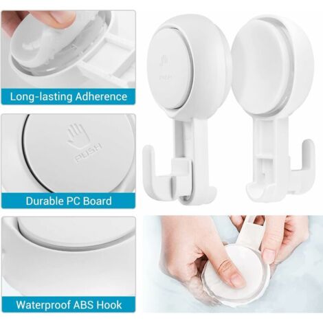 Lot De 6 Crochets à Ventouse Transparents 5KG - Ventouse Puissante IP67 - Pour Salle De Bain, Cuisine, Vitres