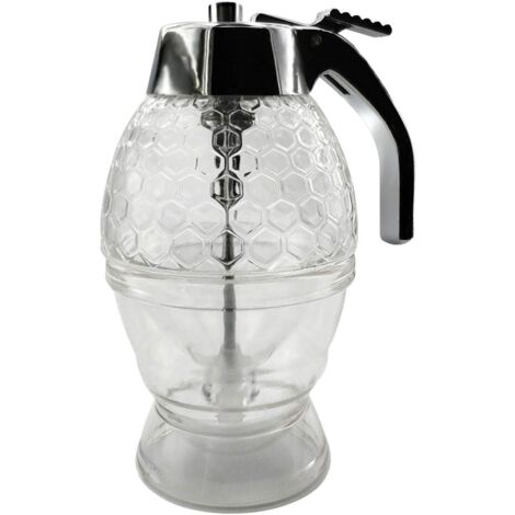 Distributeur De Miel En Verre 300 Ml Ayolofei - Sans Goutte Avec Poignée, Support Inclus, Idéal Pour Miel Et Sirop D'Érable