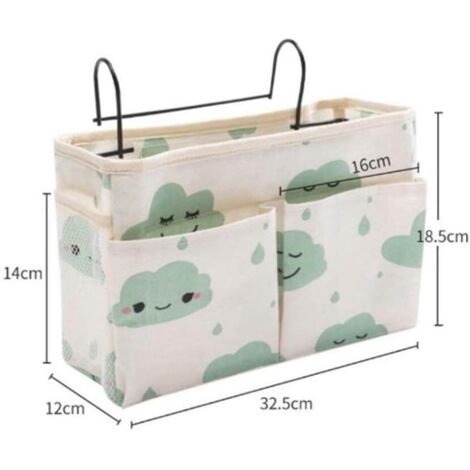 Sac De Rangement Chevet Suspendu Koieam – Nylon Robuste, Poches Multiples, Idéal Dortoir, Lit Bébé, Hôpital, Noir