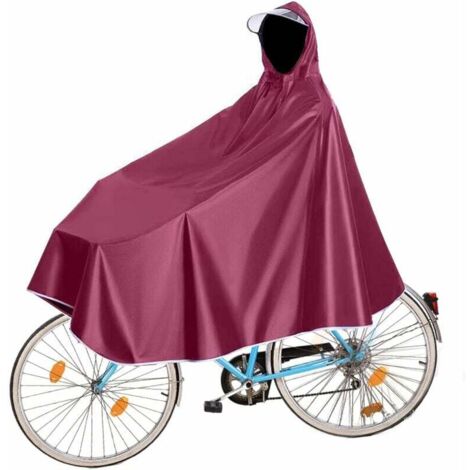 Fayemint Poncho Vélo Imperméable Unisexe – Cape Pluie Avec Capuche Réglable, Bandes Réfléchissantes, Pour Vélo/VTT/Électrique