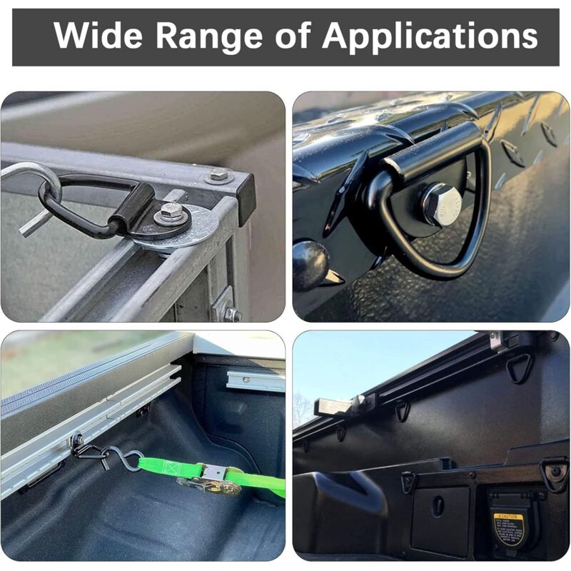 10 Anneaux D'arrimage En D Acier Inox – Support 400 Kg, Pour Remorques, Camions, Bateaux - 5