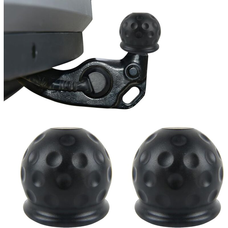 Sollbry Cache Boule Attelage Voiture, 50mm Universal Cache-Boule Pour Crochet De Remorque Capuchons De Protection Pour Boule Dattelage Universal Remorque Couverture De Boule Avec Anneau 84678147