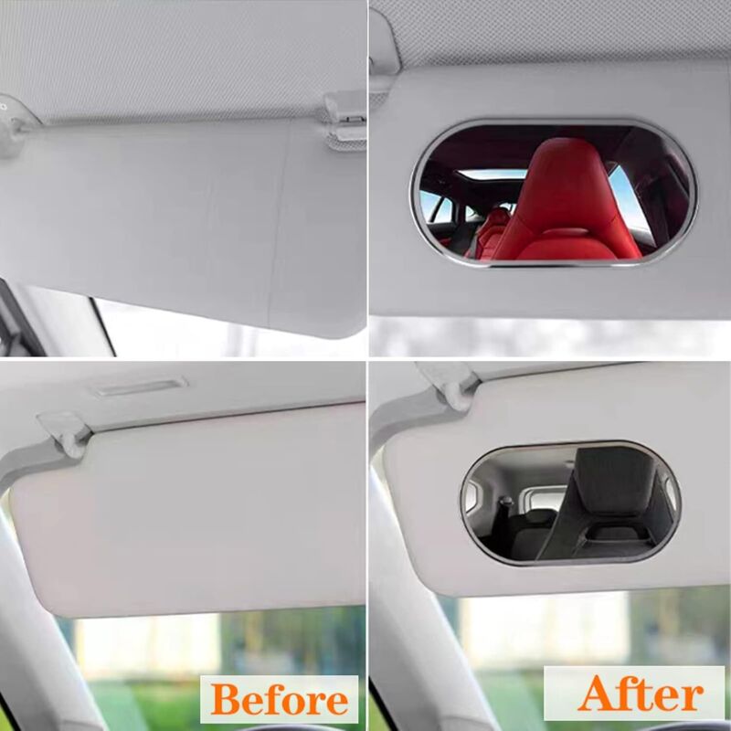 Miroir De Visière Solaire Pour Voiture - Réglable, Anti-UV Et Anti-glisse - Pour Retouches Maquillage En Conduisant