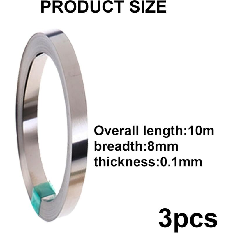 Bande De Nickel Pur 550 Pièces - Pour Soudage Batteries 18650 - Taille Mixte : 3mm, 5mm, 8mm - Paquet De 100g Par Taille