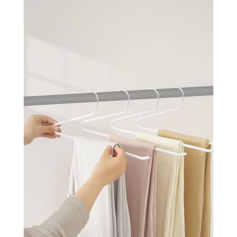 Lot De 12 Cintres à Pantalon Métal Anti-glisse – Ouverture Latérale, Pour Jeans, écharpes, Ceintures