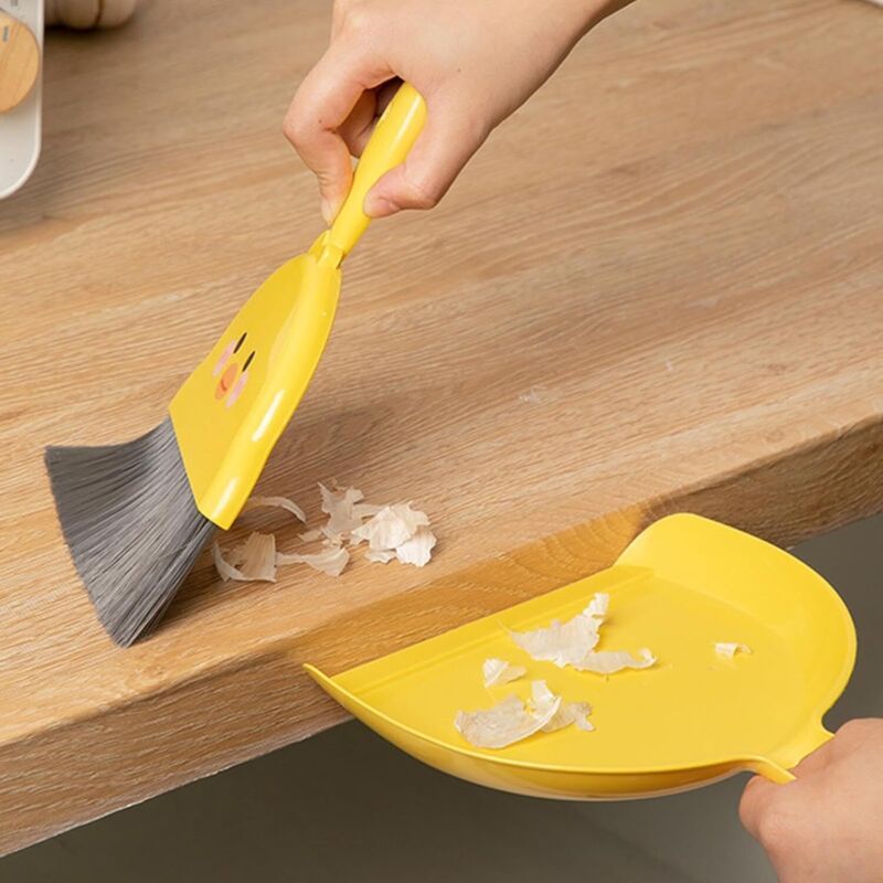 Mini Balayette Et Pelle Jaune Pour Table Et Bureau - Set Mignon En Plastique Pratique - 14