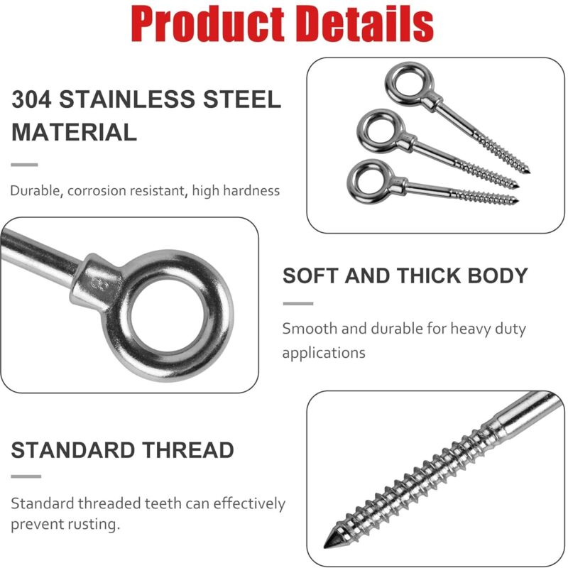 Lot De 4 Crochets à œillets Robustes Auto-taraudeuses En