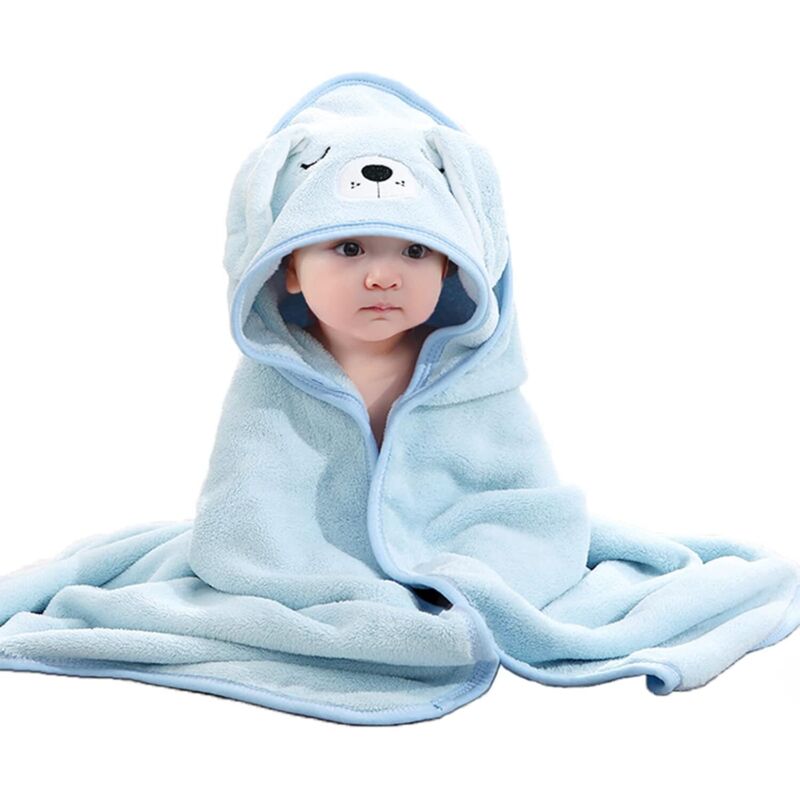 Serviette De Bain Avec Capuche COOKY.D Pour Bébé/enfant - Modèle Zèbre Beige, 115x70 Cm - Absorbante Et Douce