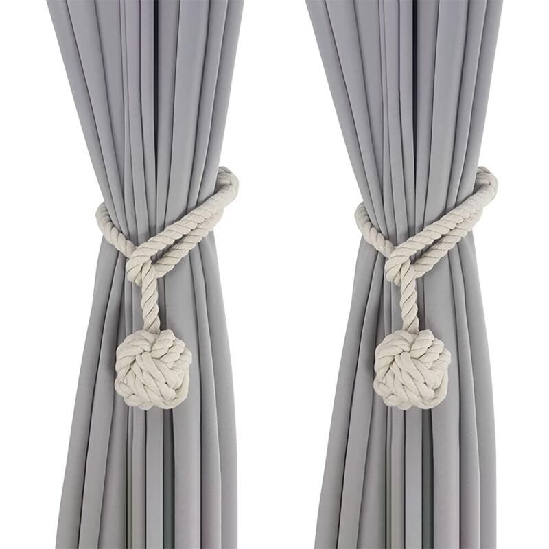 Embrasses Rideaux En Corde De Chanvre 2 Pièces - 25 Cm, Style Boho - Sans Percer, Pour Salon, Chambre, Bureau