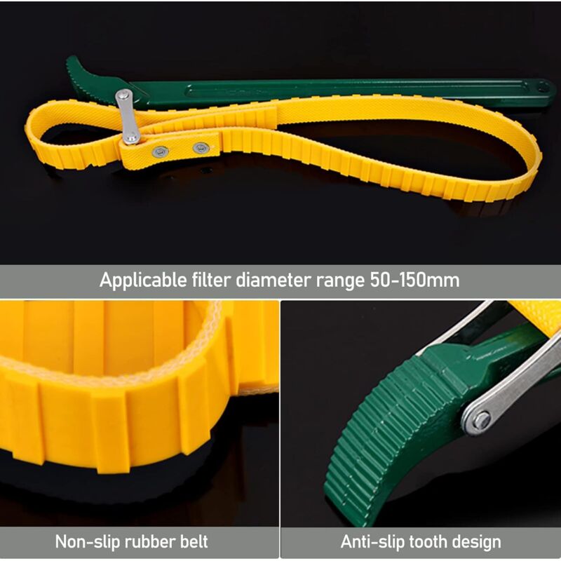 Clé Pour Filtre à Huile Clé à Sangle Réglable 6 Pouces - Pour Plomberie, Filtres à Huile, Bocaux - Neuf, Polyvalente Et Pratique Clé Sangle Bocal Ouvert