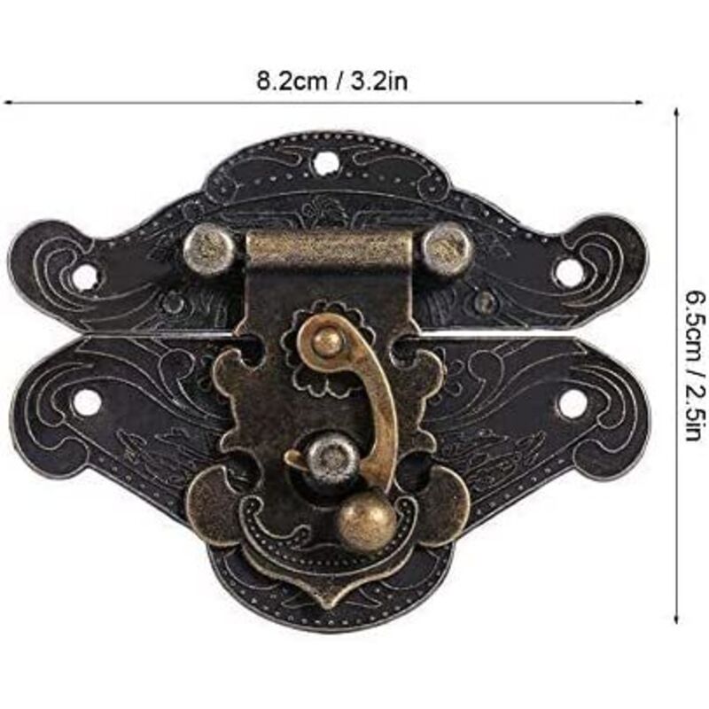 Charnières De Porte Antique Bronze Cadenas Serrure Bijoux Boîte En Bois Loquet Moraillon Fermoir