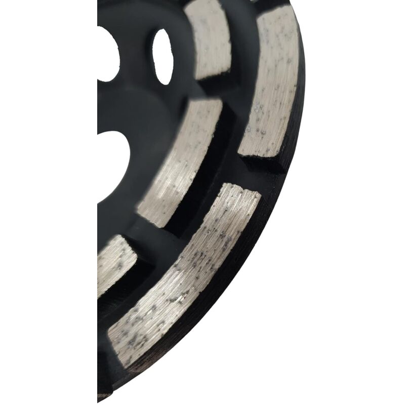 NOCZAIRE – 2 Meule Diamantée 125 Mm Avec Capot D'Aspiration – 2 Disques Béton 125 Mm (Dégrossissage + Finition) – Ponçage Béton, Carrelage Et Pierre – Kit Compatible Meuleuse & Aspirateur