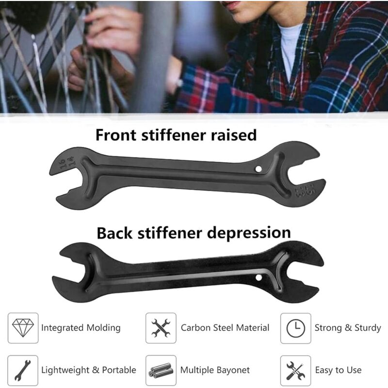 LaBlanc - 2 Pièces Clé De Moyeu De Vélo 13/14/15 / 16mm Clé à Cône Clé