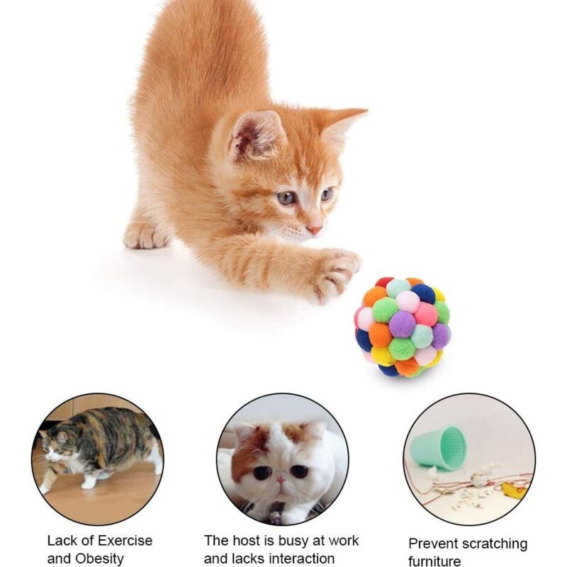 Toyvian Lot De 4 Balles Pour Chat Avec Clochettes Interactives Pour