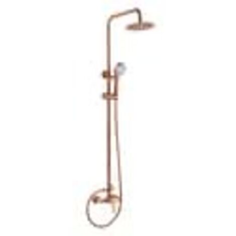 NOLUXA Colonne de douche en or rose brossé avec robinet  Kit de douche anti-calcaire  Robinets en laiton avec barre extensible