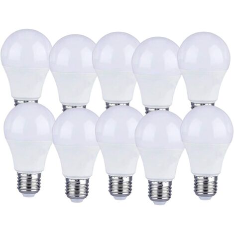Lot de 10 Lot de 10 Ampoules LED E27 9W A60 - Lumière Blanche Chaud 4200K - 806 Lumen