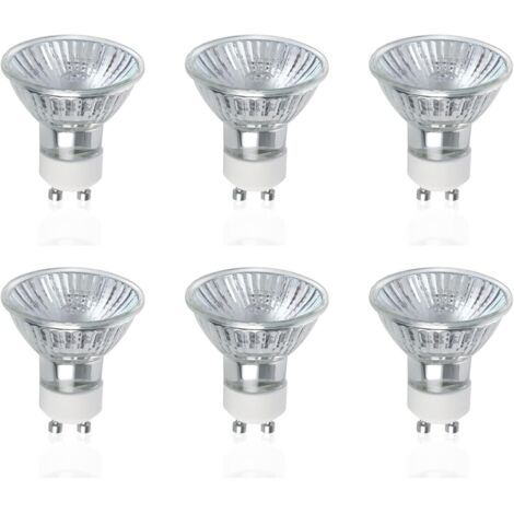 GU10 Ampoules Halogènes, Lot de 6 50W GU10 Spots Halogènes, AC 220V-240V, 700 Lumens, Angle de Faisceau 40°, 2800K Blanc Chaud, Dimmable (1/5)