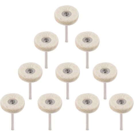 10Pcs Roue de polissage 25mm Laine Feutre Polissage Roues Foret Grinder Roues Brosses Outil Rotatif Avec Poignée (1/5)