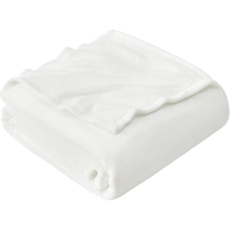 NOLUXA Plaid Couverture Polaire Flanelle en Microfibre, Jeté de Canapé 150x200 Blanc, Couverture lit Jete de Canape 2 Personnes (1/5)