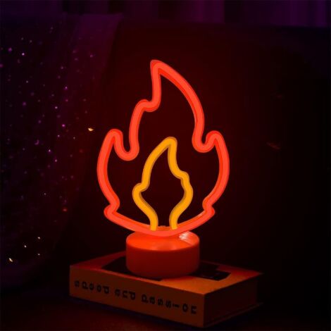 NOLUXA enseigne lumineuse LED néon déco de chambre veilleuses éclairage intérieur à piles et alimenté par USB Lampes pour Bar(Rose Flamant) (1/5)