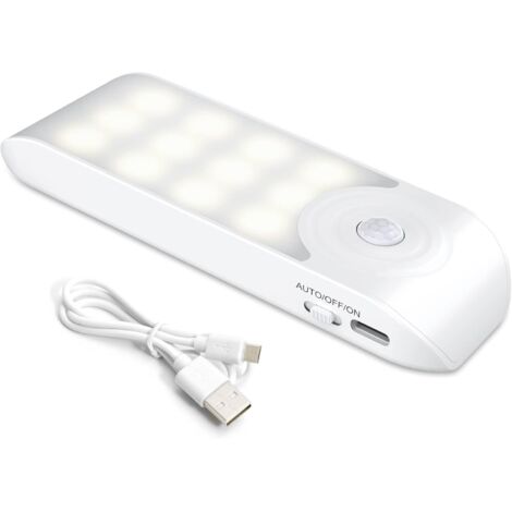 NOLUXA Veilleuse LED Rechargeable,Automatique Lampe Led Détecteur De Mouvement, pour Placard Chambre Couloir Armoire Escalier [12 LED] (1/5)