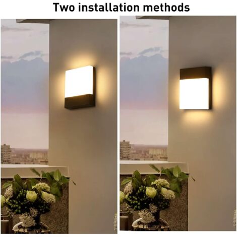 Lightsjoy 18W Lampe Murale Extérieure LED - Applique IP65 Imperméable Blanc Chaud Pour Jardin Et Balcon