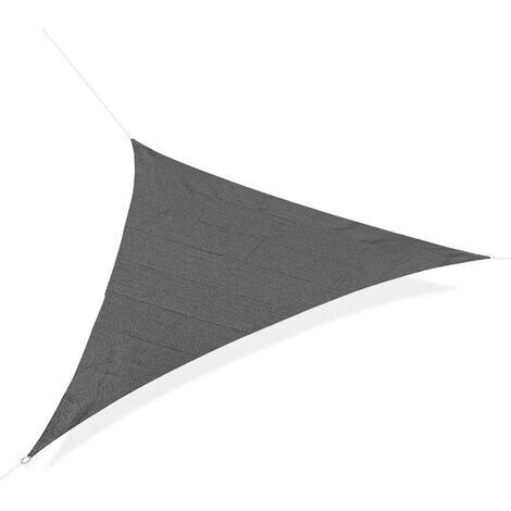 NOLUXA Voile d'ombrage triangulaire - 5 x 5 x 5 m - polyéthylène haute densité - résistant aux UV - gris (1/5)